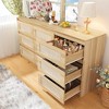 FUFU&GAGA Yellow Rattan Weave Style 9-Drawer Dresser with Ample Storage Space - 2 of 4