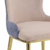 Lavender & Tan Fabric Side Chair with Stationary Seat and Durable Gold Finish Legs (Set of 2) - 2 of 4