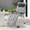 JIONJOY Zero Gravity Folding Lounge Chair - Removable Cushion & Cup Holder Tray, Reclining Patio Camping Chair-Grey - 2 of 4