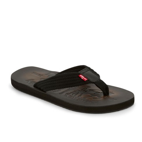 Levi's Mens Two Horse Casual Flip-flop Sandal Shoe, Black, Size 13 : Target