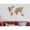 HomeRoots 24" X 39" Brown Wood World Map Hanging Dimensional Sculpture - 2 of 4