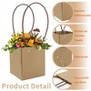Unique Bargains Square Floral Bouquet Bag with Handle for Birthday Wedding Christmas Yellowish Brown 10 Pcs - 3 of 4