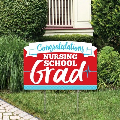 Big Dot of Happiness Nurse Graduation - Medical Nursing Graduation Party Yard Sign Lawn Decorations - Congratulations Party Yardy Sign