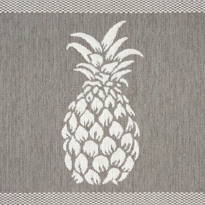 Gray Pineapple Anti-Fatigue Kitchen Mat with Textured Polyester