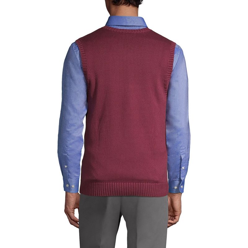 Lands' End School Uniform Men's Cotton Modal Sweater Vest, 2 of 5