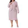 Agnes Orinda Women's Plus Size Two Piece Business Casual Suit Sets - 2 of 4
