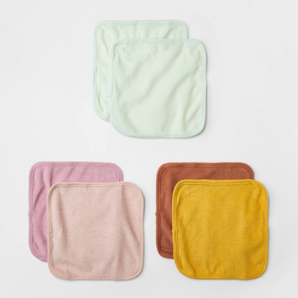 Photos - Towel Baby Girls' 6pk Knit Wash Bath  - Cloud Island™ Yellow