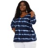 Agnes Orinda Women's Plus Size Tie Dye 3/4 Sleeve Side Slit V Neck Trendy Spring Tops - 4 of 4