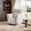 Power recliner, 270 ¡ã swivel rocking gliding recliner, PU leather upholstered armchair, side storage pockets and USB charging port - 2 of 4