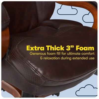 Biscuit Brown Bonded Leather High-Back Executive Swivel Chair