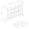 NicBex 47.95 Inch Sideboard Cabinet Farmhouse Kitchen Buffet Storage Cabinet with 2 Drawers & 4 Doors,White - 3 of 4