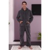 ADR Men's Plush Fleece One Piece Hooded Footed Zipper Pajamas Set, Soft Adult Jumpsuit PJs with Hood - 2 of 4