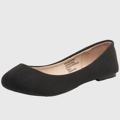 Alpine Swiss Womens Black Micro suede Pierina Ballet Flats 10 M Us Target