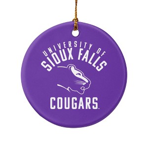 University of Sioux Falls Cougars Logo Porcelain Holiday Christmas Tree Ornament - 1 of 4