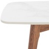 Karina Rectangular End Table - ACC8101A - White Ceramic Faux Marble/Walnut - Safavieh - 3 of 4