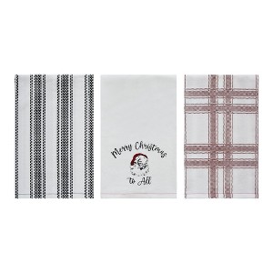 Annie Check Vintage Santa Tea Towel Set of 3 19x28 - 1 of 3