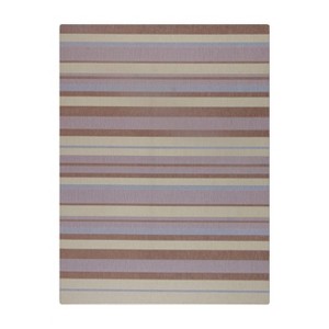 36"x48" Avalon 1/2" Rug'D Chair Floor Mat Blue/Brown - Anji Mountain: Felt Backing, Stripe Pattern, Indoor Polyester Mat - 1 of 4