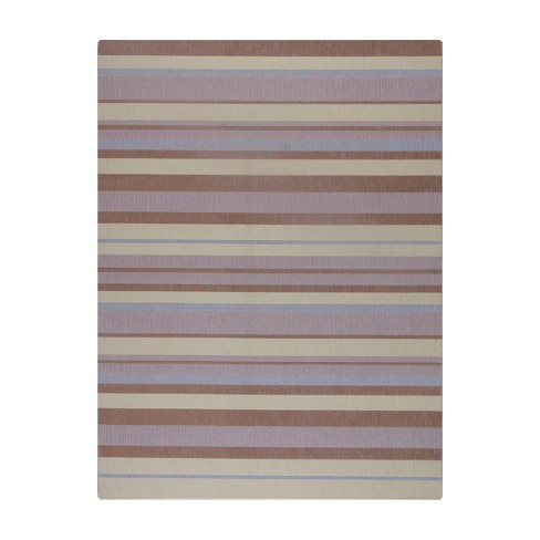 36"x48" Avalon 1/2" Rug'D Chair Floor Mat Blue/Brown - Anji Mountain: Felt Backing, Stripe Pattern, Indoor Polyester Mat - image 1 of 4