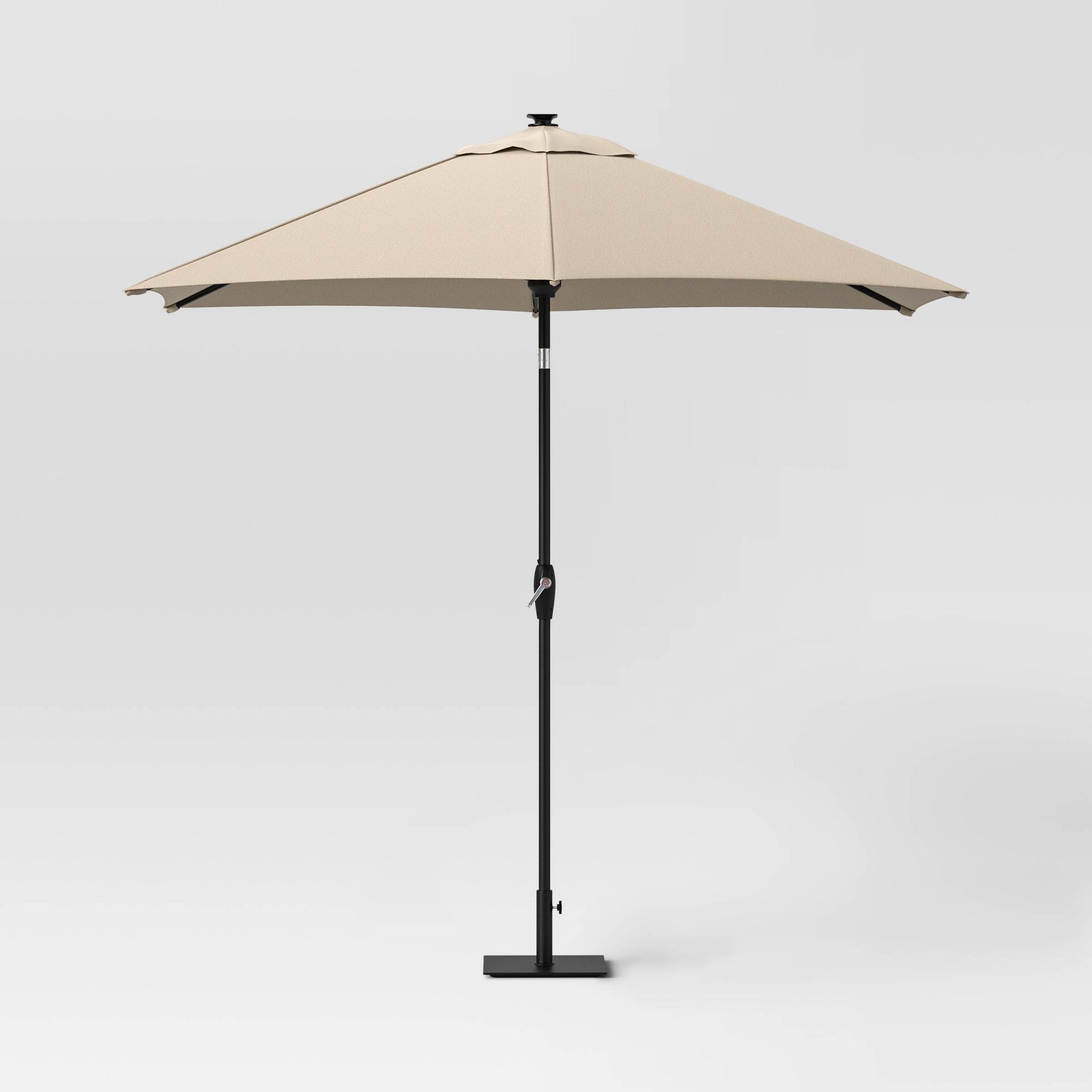 9' Round Solar Outdoor Patio Market Umbrella Tan - Threshold™