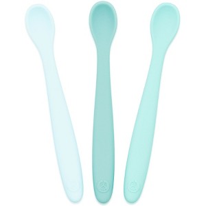 WeeSprout Silicone Baby Spoons, First Stage Infant Feeding Utensils With Soft-Tip, Set of 3 - 1 of 4