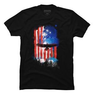 Men's Design By Humans July 4th American Eagle Sky By kharmazero T-Shirt - 1 of 2