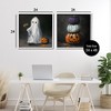 Stupell Industries Vintage Halloween Ghost & Pumpkin Stack 2pc Framed Giclee Art Set - 3 of 4
