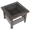 Nature Spring 26" Square Basketweave Wood-Burning Fire Pit - Bronze Finish - 4 of 4