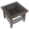 Nature Spring 26" Square Basketweave Wood-Burning Fire Pit - Bronze Finish - image 4 of 4