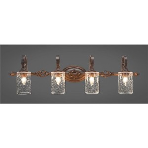 Toltec Lighting Elegante 4 - Light Vanity in  Dark Granite with 4" Clear Bubble Shade - 1 of 1