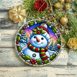 Frosty and Holly Snowman Ornament, Gift and Decor for Cheerful Winter Christmas Tree| OrnamentallyYou - 1 of 4