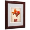 Trademark Fine Art -Naxart 'Texas Watercolor Map' Matted Framed Art - 2 of 4