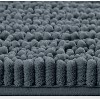 Home Mart Goods 2 Piece Set Dark Grey Soft Cozy Plush Chenille Bath Mat Bathroom Rug - 4 of 4
