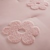 3-Piece Twin Floral Reversible Tufted Chenille Comforter Set with Flower Throw Pillow,Pink - 4 of 4