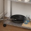 3 Tier Metal Adjustable Kitchen Rolling Carts with Wire Shelving, Handle Bar, Wheel, Grade Steel Utility Cart, for Office, School, Church - 4 of 4