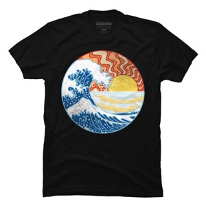 Men's Design By Humans Geometry Waves Sunrise By jun_salazar216 T-Shirt - 1 of 2