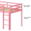 Karl Home Elevated Cross Bracing Straight Ladder Twin Pine Wooden Bed in White - 3 of 4