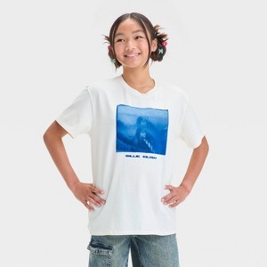 Girls' Billie Eilish Oversized Graphic T-Shirt - White - 1 of 4