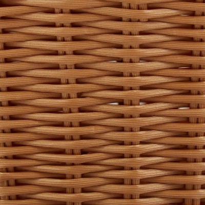 Handwoven Poly-Wicker Oval Picnic Basket with Dual Flip Top