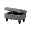 DOMETOUR Modern Dark Gray Flannel Upholstered Ottoman for Living Room - 4 of 4