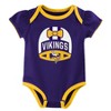 NFL Minnesota Vikings Baby Girls' Onesies 3pk Set - 0-3M