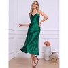 INSPIRE CHIC Women's Satin Sleeveless V Neck Spaghetti Strap Evening Party Maxi Dress - 4 of 4
