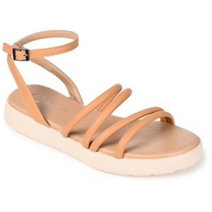 Journee Collection Womens Palomma Tru Comfort Foam Ankle Strap Flat Sandals Mocha 9 - 1 of 4