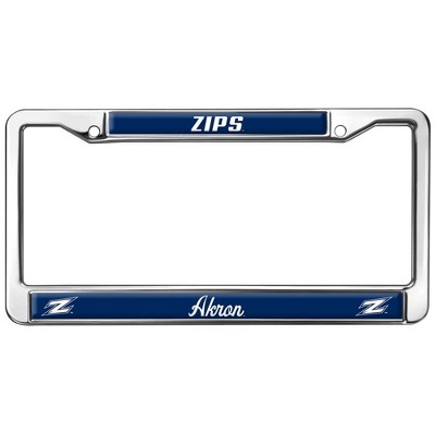 University of Akron Zips Full Size Standard License Plate Metal Frame