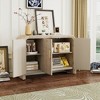 Bestier Buffet Sideboard Cabinet with Storage Modern Minimalist Curved Sideboard with Gold Handles for Living and Dining Room - 3 of 4