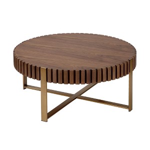 NicBex Modern 31.5 inch Round Coffee Table,Handcraft Drum Coffee Table for Living Room,Small Coffee Table with Sturdy Pedestal - 1 of 4