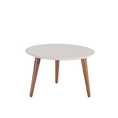 23.62" Moore Round Mid - High Coffee Table Off-White - Manhattan Comfort