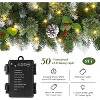9FT Pre Lit Artificial Christmas Garland with Color Changing Lights and Timer by Batteries Operated - 2 of 4