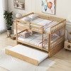Whisen Full Over Full Rubber Wood Bunk Bed with Trundle, Ladder and Guardrails, Convertible to 2 Full Size Beds - 4 of 4