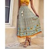 Womens Summer Skirts Elegant Floral Boho Flowy High Waist Casual Beach Skirt - 4 of 4