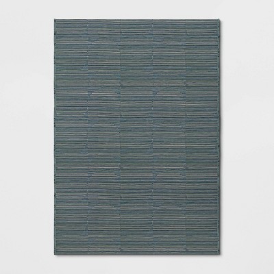 7' x 10' Cool Stripe Geo Outdoor Rug Cool Blue - Project 62™